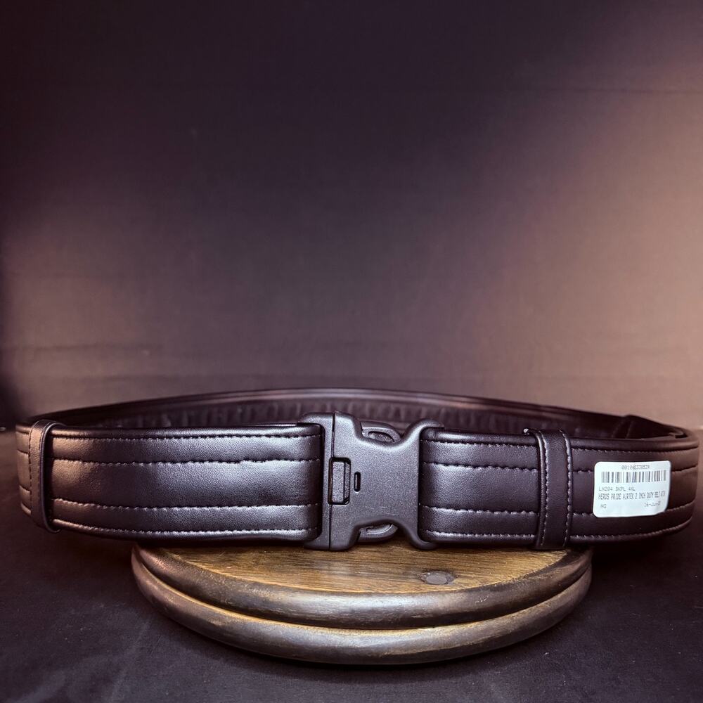 Hero's Pride Duty Belt Size 4XL 62"-66" Leather Hook Lined Cop-Lok 2" Wide Black